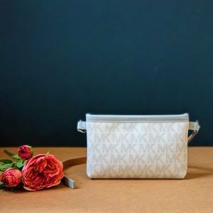 Michael Kors Gray & White Fanny Pack Belt